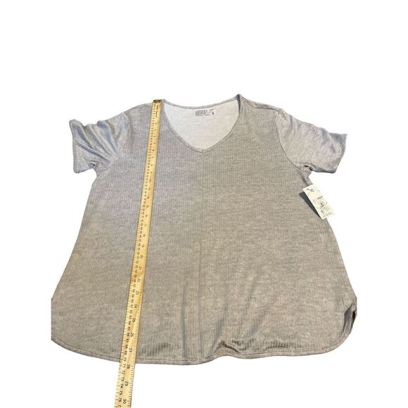 Jockey Women's Sz XL Luxe Lounge Short Sleeve T-Shirt Ribbed Microfiber - Picture 2 of 6